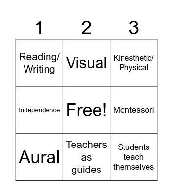 Student-Centered Teaching Bingo Card