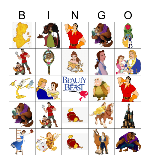 Beauty & The Beast Bingo Card