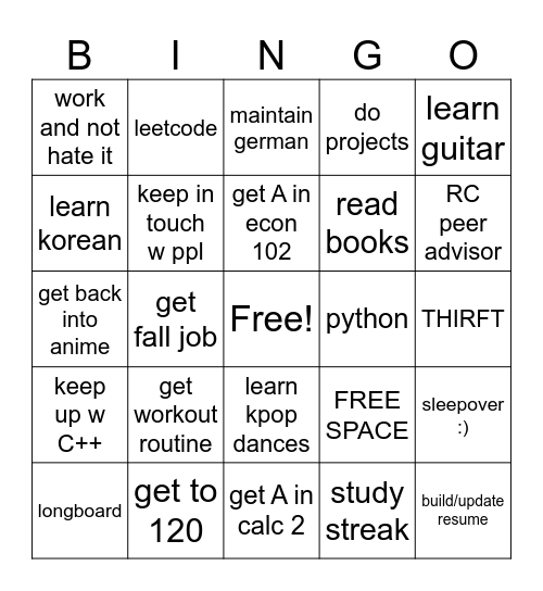 abby's summer '24 Bingo Card