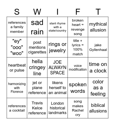 Tortured Bingo Society Bingo Card