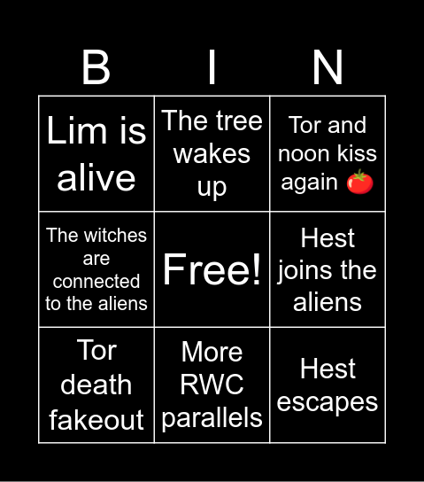 Bitter twins Bingo Card