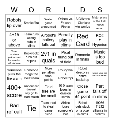 FTC Worlds Bingo Card