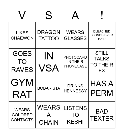 FIND THE RED FLAG Bingo Card