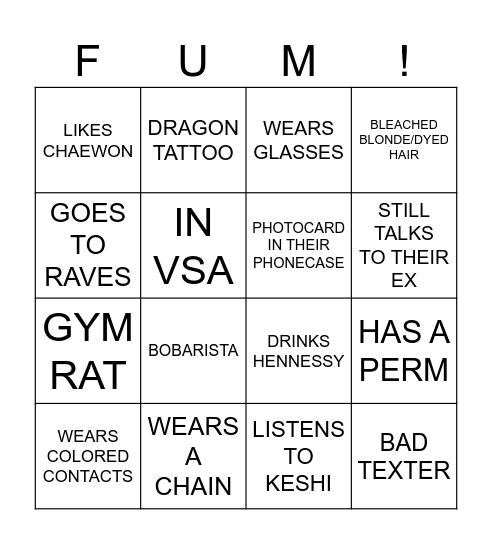 FIND A MATCH! Bingo Card