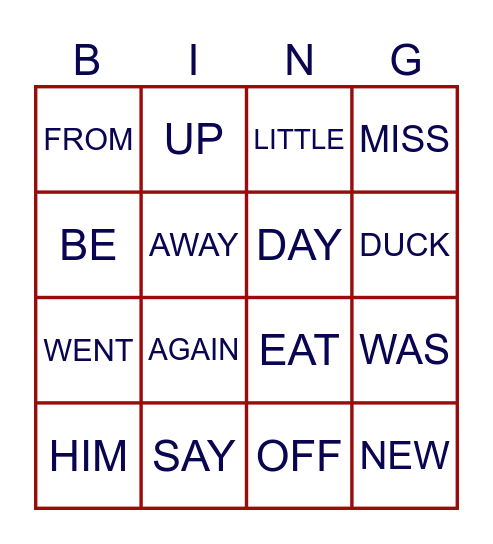 PBC 2W10 Bingo Card