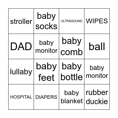 Baby Loteria Bingo Card