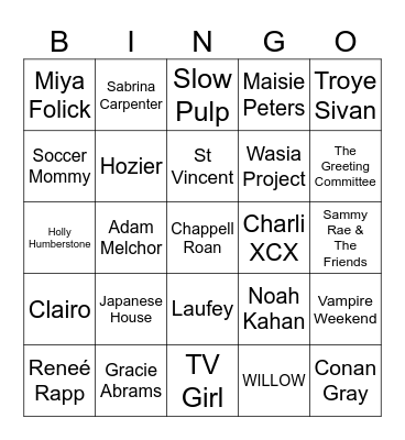 All Things Go Bingo Card