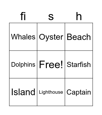 Fishy Bingo Card