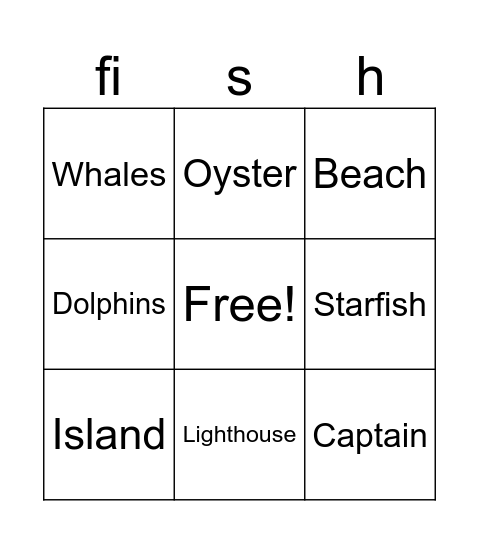 Fishy Bingo Card