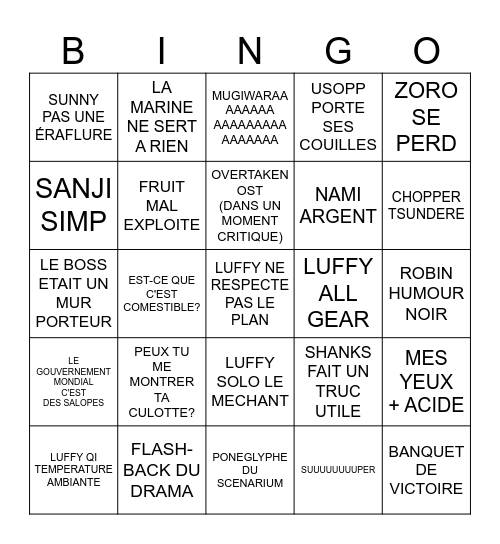 ARC DE ONE PIECE Bingo Card