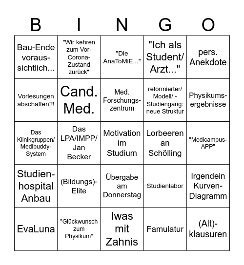 Ultimatives Marschall-Bingo Card