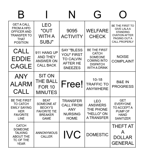 TC WEEK DISPATCH BINGO Card