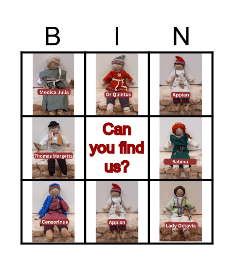 Chedworth Character Bingo Card