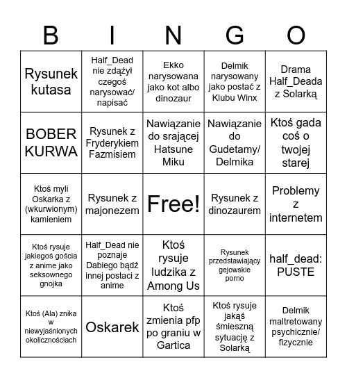 Gartic Bingo 2.0 Bingo Card