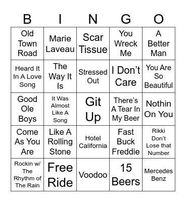 BDB Bingo 62 Bingo Card