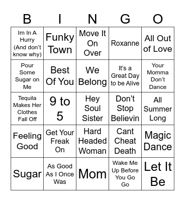 BDB Bingo 51 Bingo Card