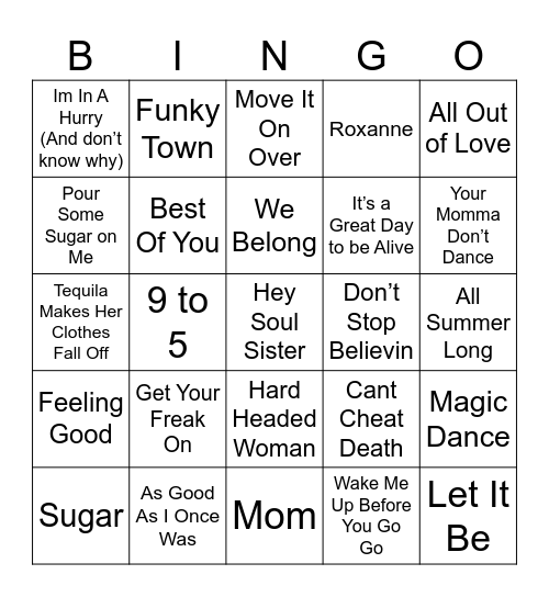 BDB Bingo 51 Bingo Card