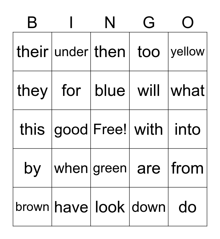 E. Reader 27 Bingo Card