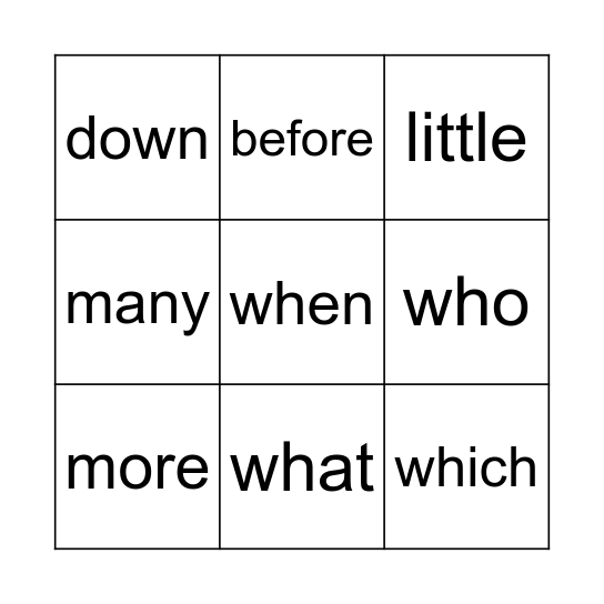 Tricky Words 31- 45 Bingo Card
