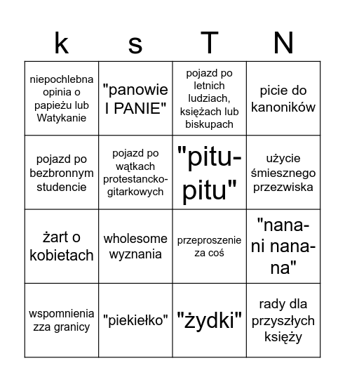 NAWRACAŁA BINGO Card