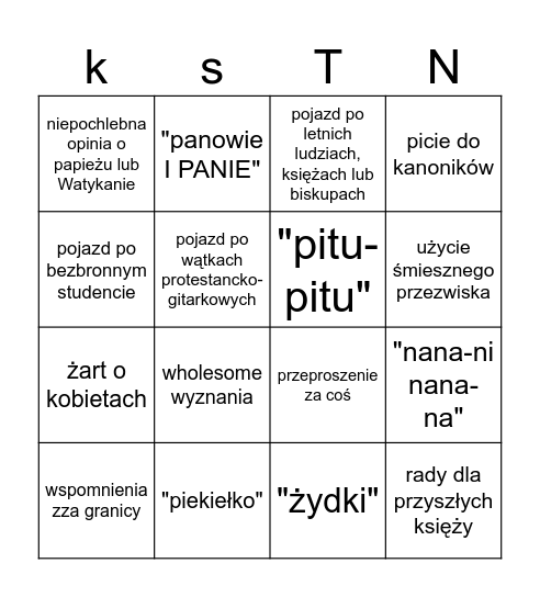 NAWRACAŁA BINGO Card