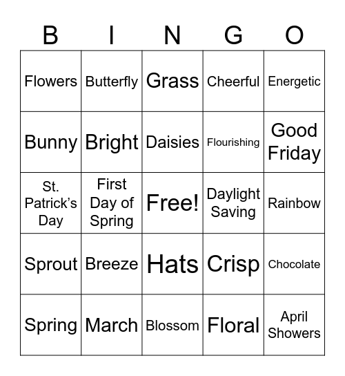 2024 Spring Celebration Bingo Card