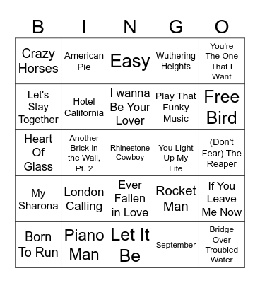 Five-0-Five Music Bingo - 70s 1 Bingo Card