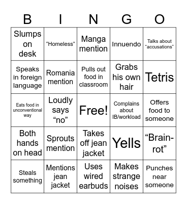 Leongo Bingo Card