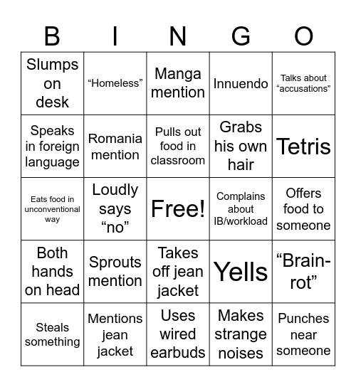 Leongo Bingo Card