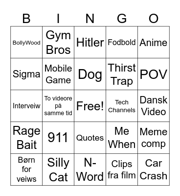 Instagram Reels Bingo Card