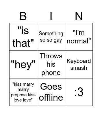 Kavvs autism bingo Card