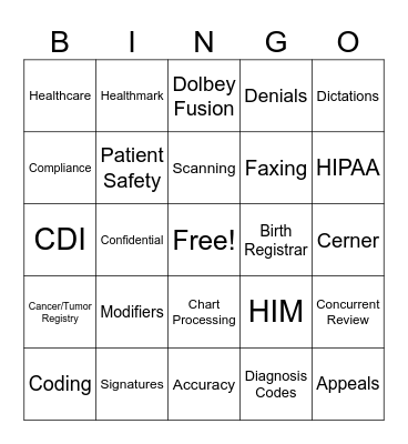 Happy HIP Week 2024 Bingo Card