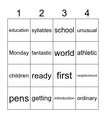 Bingo Card