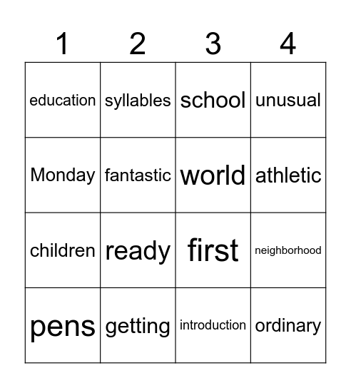 Bingo Card