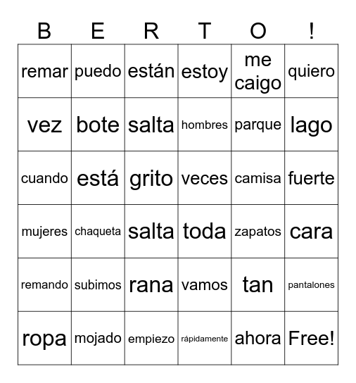 Berto y sus buenas ideas - Capítulo 5 Bingo Card