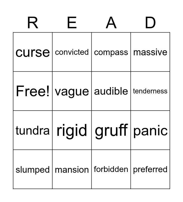 Novel Study Vocabulary Terms Bingo Card novel-study-vocabulary-terms-bingo-card