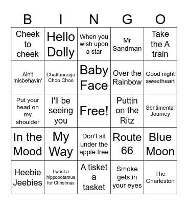 Golden Age of Radio Bingo Card