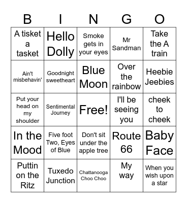 Golden Age of Radio Bingo Card
