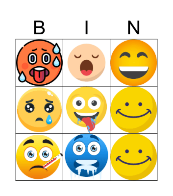 Feelings - Faces - Bingo Card