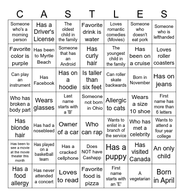 FIND SOMEONE WHO Bingo Card