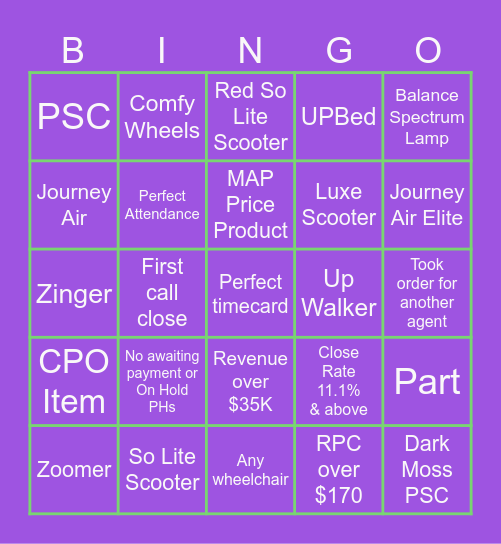 May Heavy Hitta Bingo Card