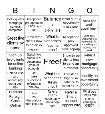 Saturday Bingo! Bingo Card