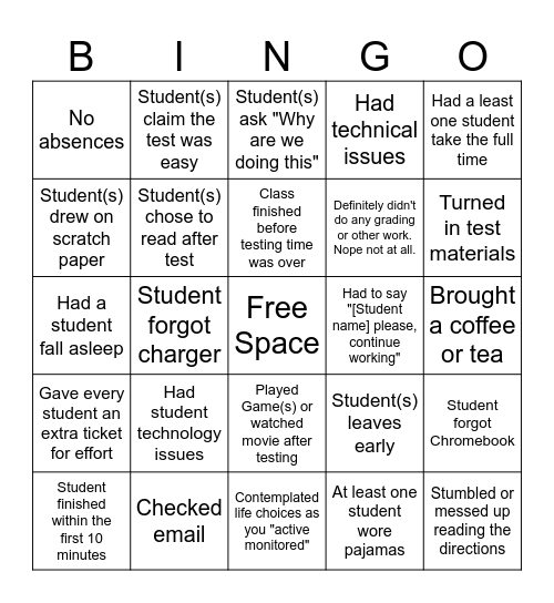 CMAS Bingo Card