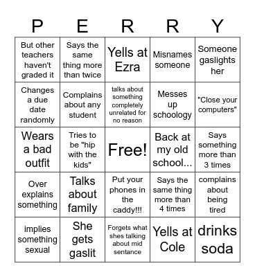 English class! Bingo Card