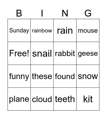 BINGO Card