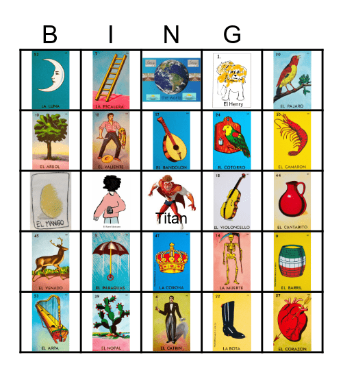 Lotería Bingo Card