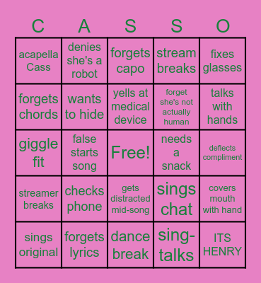 CassTheBingo Card