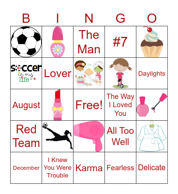Spa Party Bingo Card