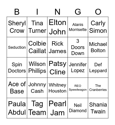 MUSIC BINGO Card