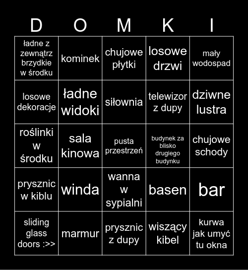 DOMKI BING Bingo Card